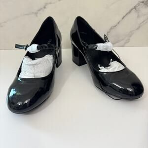 Torrid Women Block Heel Mary Jane Pump Size 8.5 WW Extra Wide Vegan Patent Black